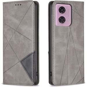 My Store For Motorola Moto G24 Rhombus Texture Magnetic Leather Phone Case(Grey)