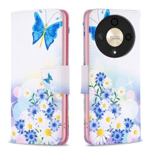 My Store For Honor X9b/Magic6 Lite 5G Colored Drawing Pattern Leather Phone Case(Butterfly Love)