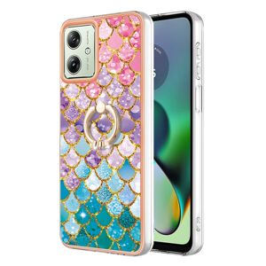 My Store For Motorola Moto G54 Electroplating IMD TPU Phone Case with Ring(Colorful Scales)