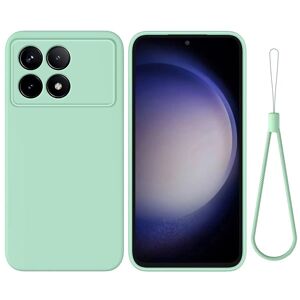 My Store For Xiaomi Poco X6 Pro 5G/Redmi K70E Solid Color Liquid Silicone Dropproof Full Coverage Phone Case(Green)