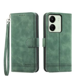 My Store For Xiaomi Redmi 13C Dierfeng Dream Line TPU + PU Leather Phone Case(Green)