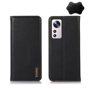 My Store For Xiaomi 12 Lite KHAZNEH Nappa Top Layer Cowhide Leather Phone Case(Black)