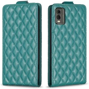 My Store For Nokia C32 Diamond Lattice Vertical Flip Leather Phone Case(Green)