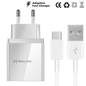 Snabbladdare Fast Charger 15W med USB-C Kabel 3 Port Svart