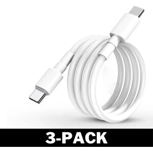 Delivast 2M USB-C til USB-C 100W hurtigopladningskabel hvid