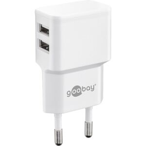 Goobay USB-A dobbelt oplader (12 W) hvid