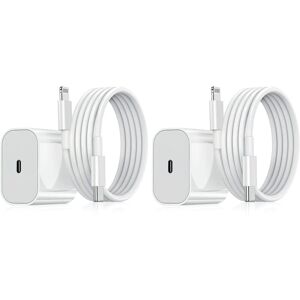 Generic 2-Pak - iPhone Oplader Adapter+Kabel 20W USB-C Hurtig