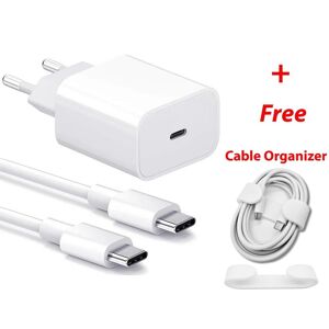 Browse4Buy 20W oplader til iPhone 15 + 1M kabel USB-C til USB-C