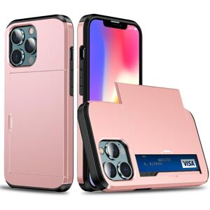 SKALO iPhone 13 Mini Armor Cover kortholder - Rosa guld