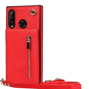 CaseOnline Zipper halskæde etui Huawei P30 Lite - Rød