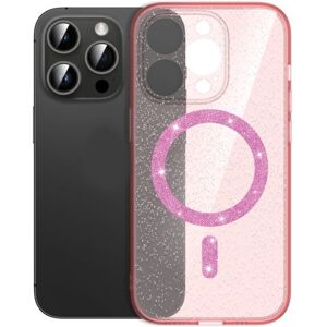 shopso iPhone 12 Pro Max Magsafe Glitter stødsikkert telefonetui (lyserød)