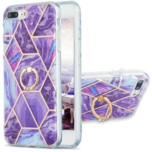 Generic Marble design iPhone 7 Plus cover - Mørk Lilla