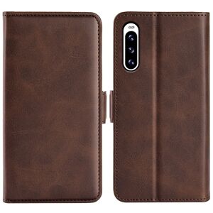 SKALO Sony Xperia 10 V Premium Wallet Flip Cover - Brun