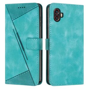 shopseez Samsung Galaxy Xcover 6 Pro / Xcover Pro 2 Dream Triangle læder telefonetui med snor (grøn)