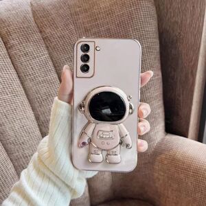 shopseez Samsung Galaxy S21 5G pining astronaut holder telefonetui (pink)