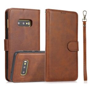 shopseez For Samsung Galaxy S10e Calf Texture 2 in 1 Detachable Magnetic Back Cover Horizontal Flip Leather Case with Holder & Card Slots & Wallet & Photo Fram