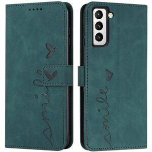 Shoppo Marte For Samsung Galaxy S23 5G Skin Feel Heart Pattern Leather Phone Case(Green)