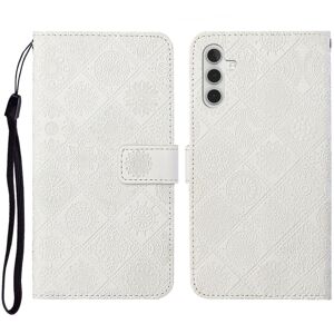 Shoppo Marte For Samsung Galaxy A14 5G Ethnic Style Embossed Pattern Leather Phone Case(White)