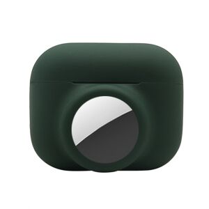 My Store 2 in 1 Shockproof Full Coverage Silicone Protective Case For AirPods Pro / AirTag(Dark Green)