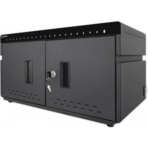 MANHATTAN 20-ports opladningsskab 360W 20 USB-C PD-porte, rummelige rum til telefoner og tablets, 360W i alt, op til 3A/18W pr. port, låsbar dobbeltdø