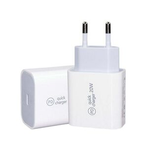 DaxBox iPhone charger for Apple 11/12 USB-C power adapter 20W PD White