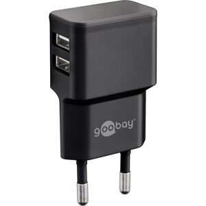 Goobay USB-A dobbelt oplader (12 W) sort