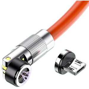 INF Micro-USB magnetisk ladekabel 540° rotation Hurtig opladning Orange 2 m