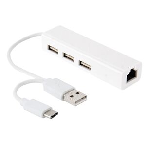 Shoppo Marte USB-C / Type-C 3.1 to 3 Ports USB HUB + Ethernert Adapter, For Galaxy S8 & S8 + / LG G6 / Huawei P10 & P10 Plus / Xiaomi Mi6 & Max 2 and other Smartph