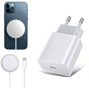 A Charger iPhone Magnetisk Magsafe Laddare (trådlös) med Väggladdare