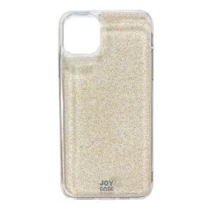 iPhone 11 Pro Max Joy Case Hybrid Glitter Cover - Gennemsigtig / Guld