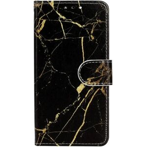 EIDERWOOD iPhone 13 Mini Læder Cover m. Pung & Print - Sort / Guld