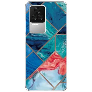 MOBILCOVERS.DK Xiaomi Poco F4 Fleksibelt Plastik Cover - Blå Marmor