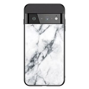 MOBILCOVERS.DK Google Pixel 6 Pro Plastik Cover m. Glasbagside - Sort & Hvid Marmor