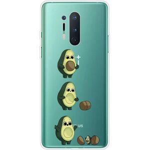 MOBILCOVERS.DK OnePlus 8 Pro Fleksibel Plastik Cover m. Print - Gennemsigtig / Avocado