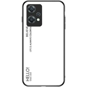 MOBILCOVERS.DK OnePlus Nord CE 2 Lite (5G) Cover m. Glas Bagside - Hello - Hvid