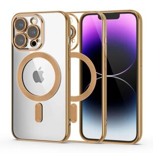 iPhone 14 Pro Tech-Protect MagShine Cover - MagSafe Kompatibel - Gennemsigtig / Guld