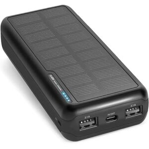 SBS Solar Powerbank 10W m. 2x USB-A - 20.000 mAh - Sort