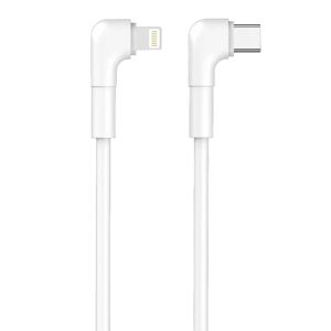 Maxlife USB-C til Lightning Vinklet Kabel 27W - 1m - Hvid