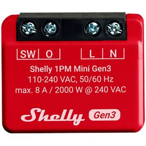 Shelly Plus 1 Mini (Gen3) Smart Relæ - Rød