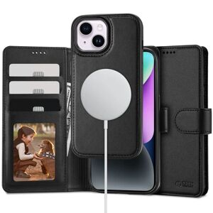 iPhone 14 Tech-Protect 2-i-1 Læder Cover m. Pung - MagSafe Kompatibel - Sort