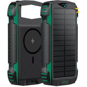 4smarts Titanpack UltiMag Solar 20W Powerbank 20.000mAh - USB-C & 2 x USB-A - MagSafe Kompatibel - Sort / Grøn