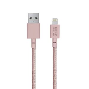 Native Union XL Belt Kabel USB-A til Lightning m. Læderspænde 3m - Rose
