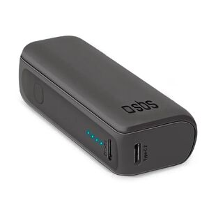 SBS NanoTube Powerbank 10W m. USB-A & USB-C - 5.000 mAh - Sort