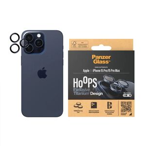 iPhone 15 Pro / 15 Pro Max PanzerGlass Hoops - Kamerabeskyttelse - Blue Titanium