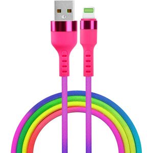 Setty USB-A til Lightning Kabel 10 W - 1,2 m. - Regnbue