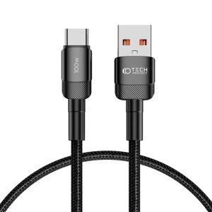 Tech-Protect Ultraboost Evo 100W/5A USB-A til USB-C Kabel 50cm - Sort