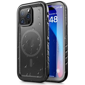 Tech-Protect iPhone 15 Pro Max Vandtæt Cover - MagSafe Kompatibel - Gennemsigtig / Sort