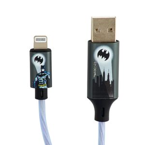Batman Light Up USB-A til Lightning Kabel 1.2 m. - Sort / Blå