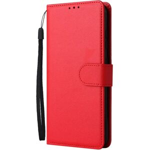 MOBILCOVERS.DK Xiaomi Redmi 10 (5G) Læder Cover m. Pung og Strop - Rød