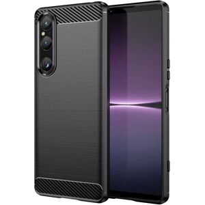 MOBILCOVERS.DK Sony Xperia 1 V Brushed Carbon Cover - Sort